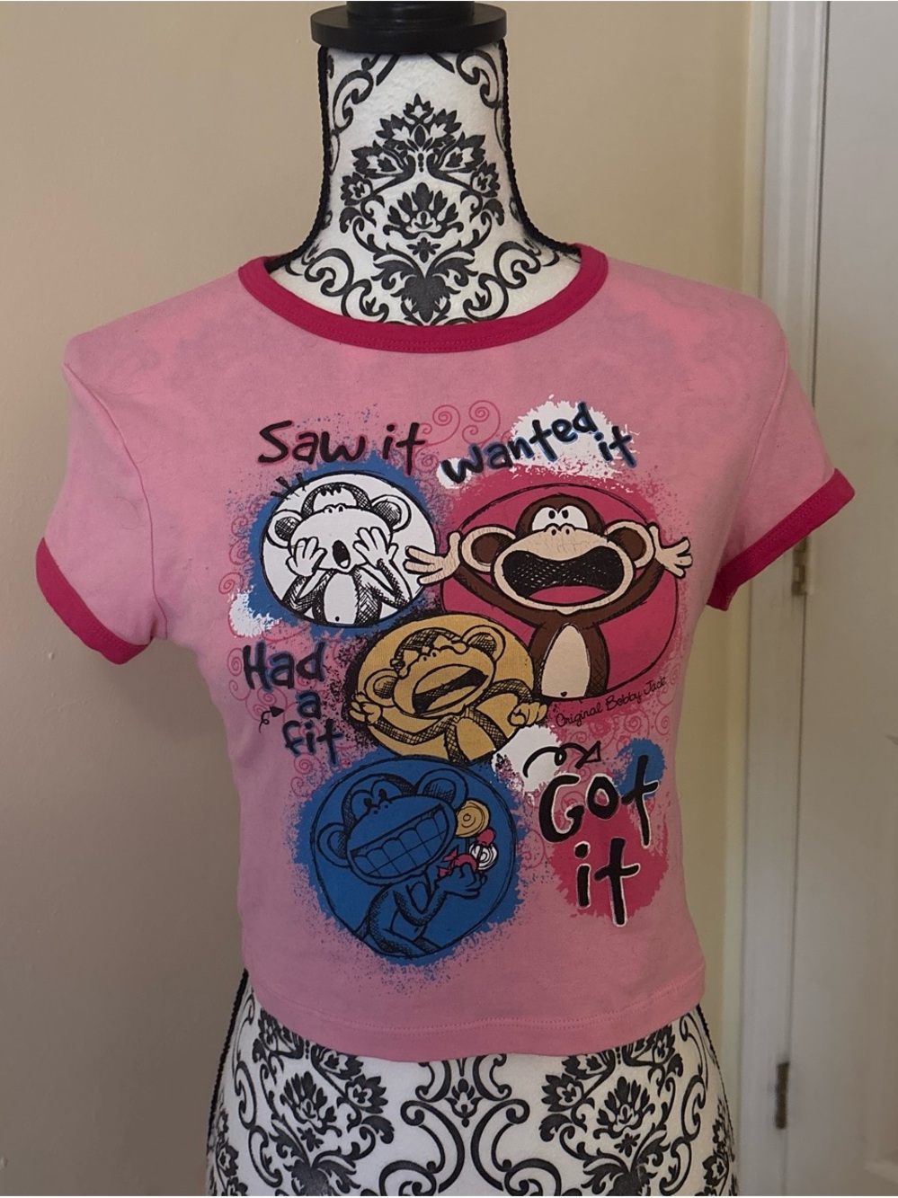 Bubblegum Pink Bobby Jack Graphic Crop Tee